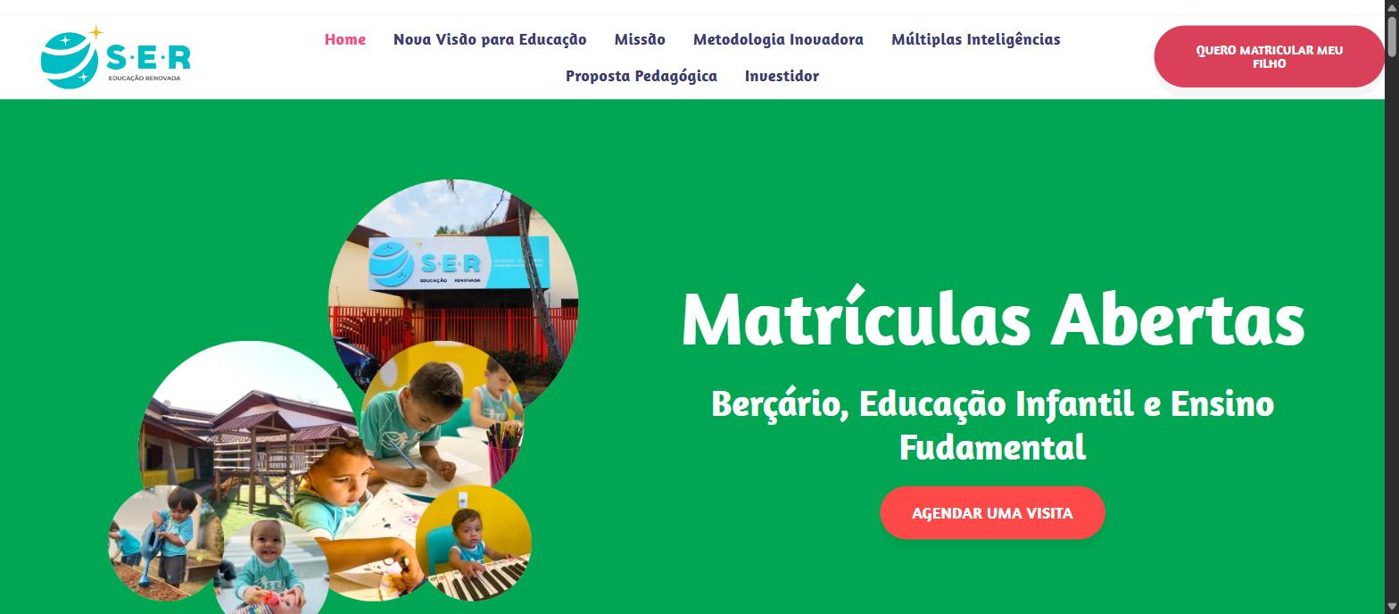 Captura da página inicial de sereducacaorenovada.com.br